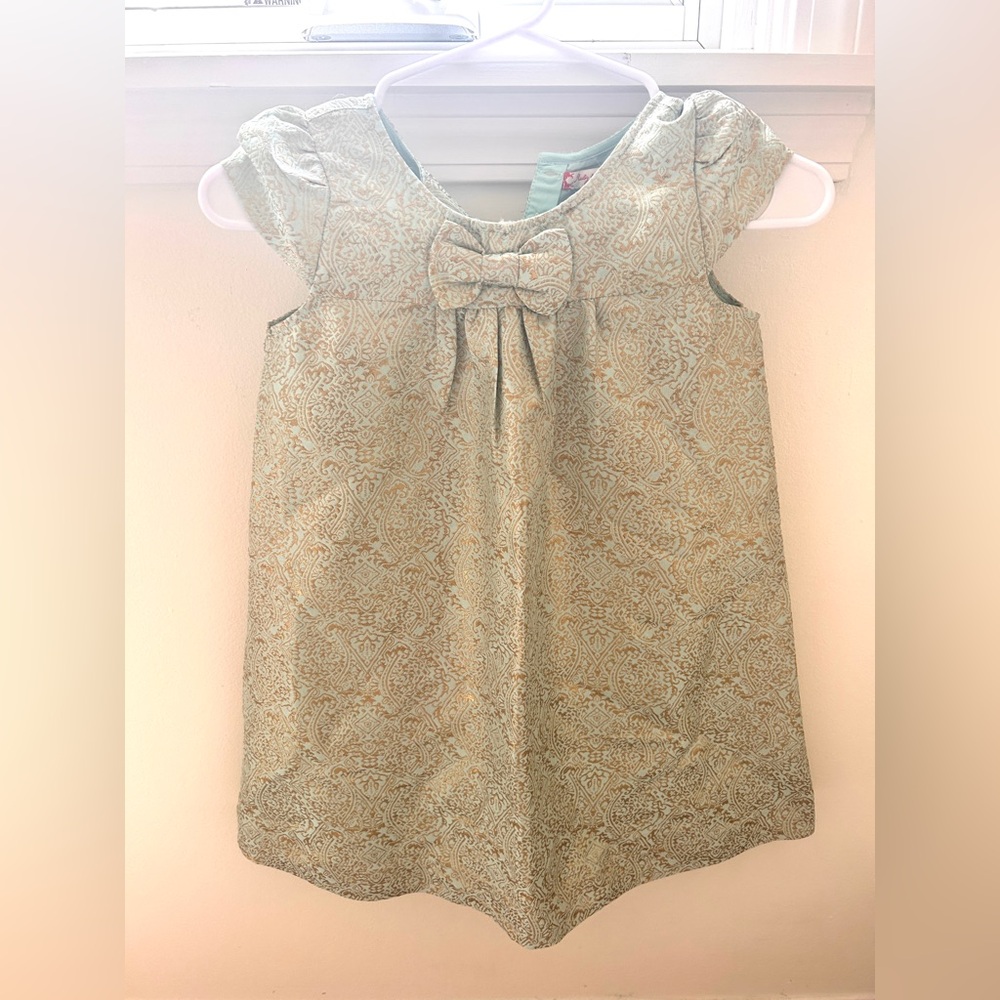 Ruby & Bloom Green and Gold Formal Kids Dress Size 7
